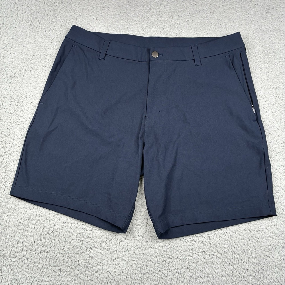 Lululemon ABC Shorts Men's 34 Navy Blue 7" Warpstreme Casual Performance